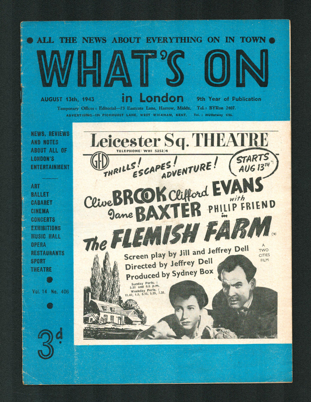 Whats on in London No 406 Aug 13 1943