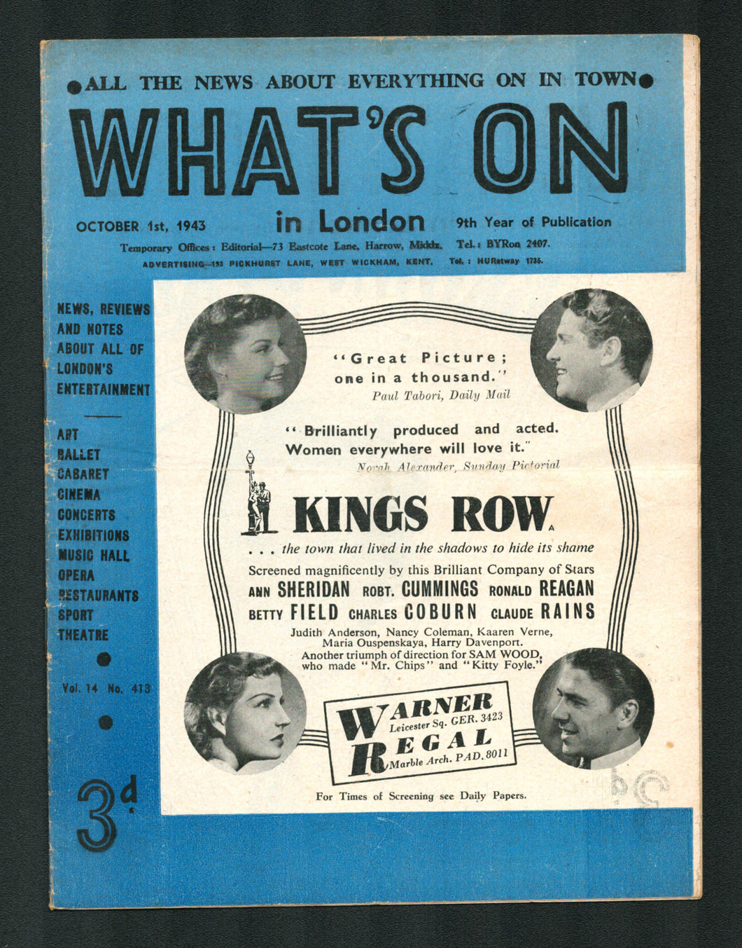 Whats on in London No 413 Oct 1 1943