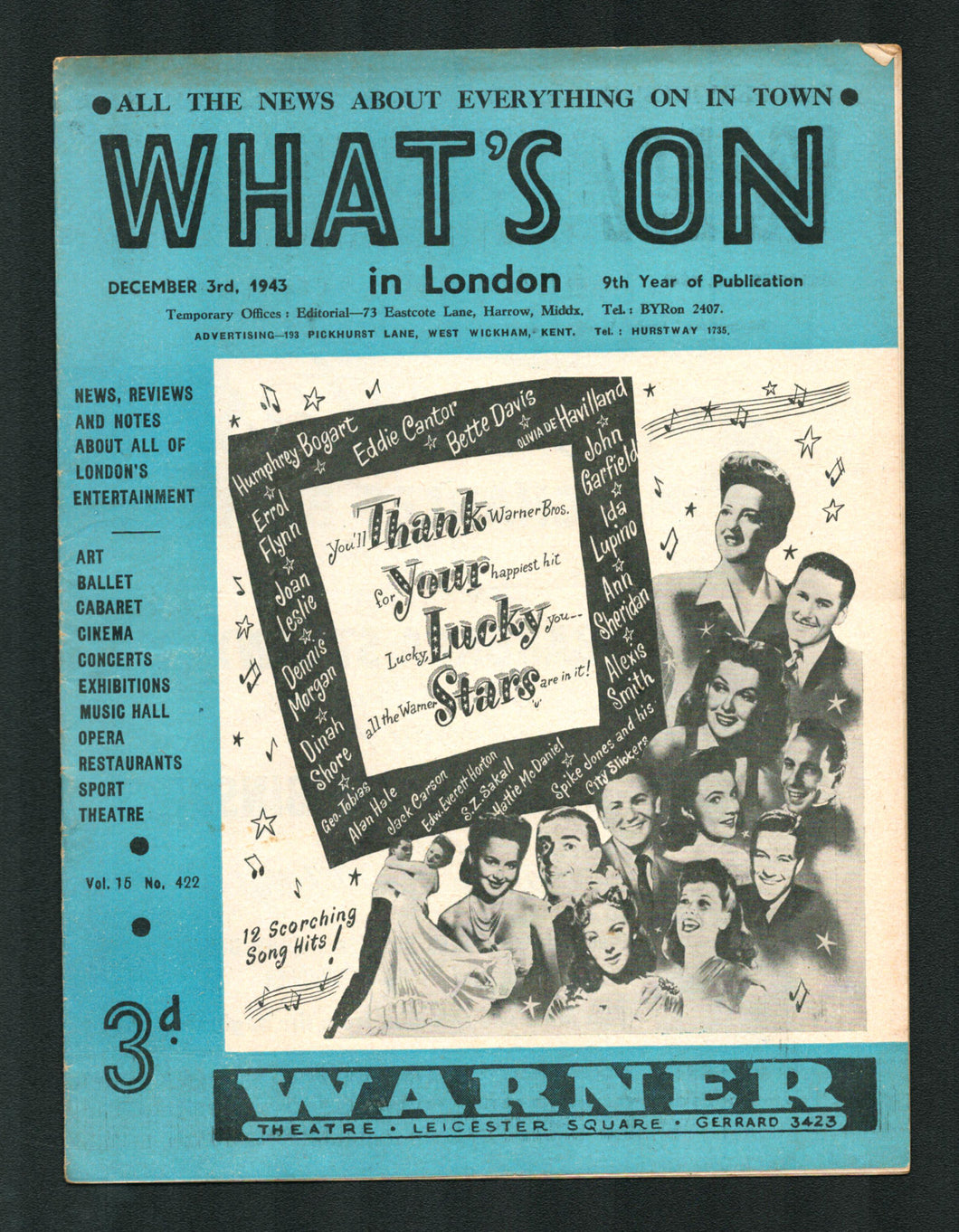 Whats on in London No 422 Dec 3 1943