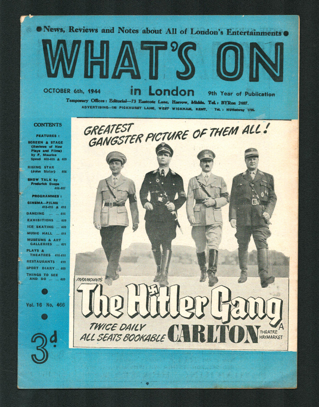 Whats on in London No 466 Oct 6 1944