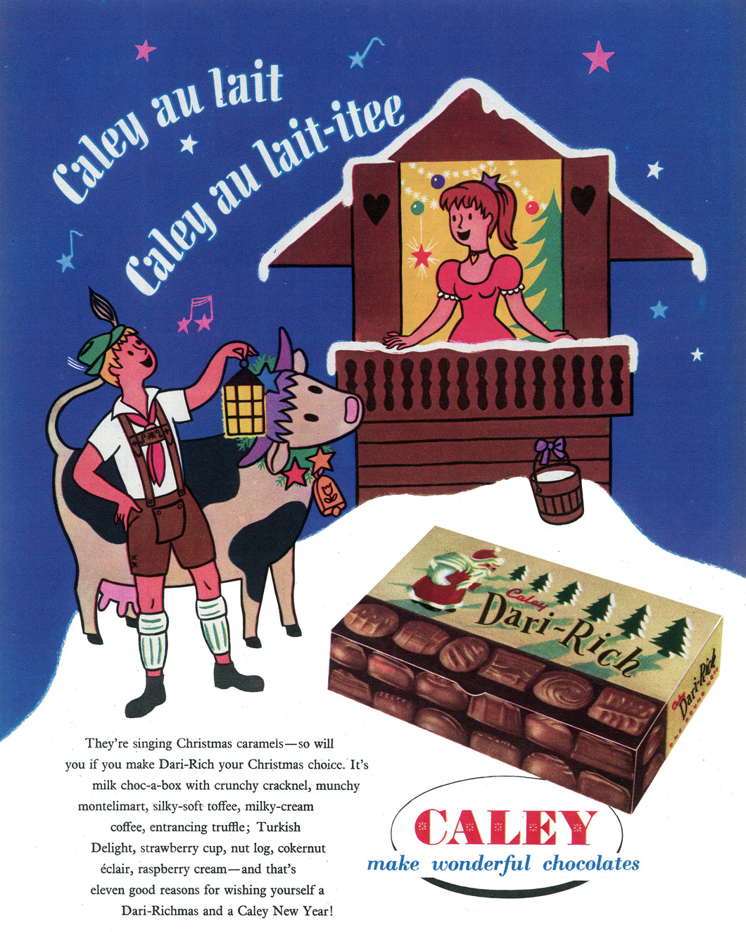 Caley Dark Rich Chocolates 1955 Art Print