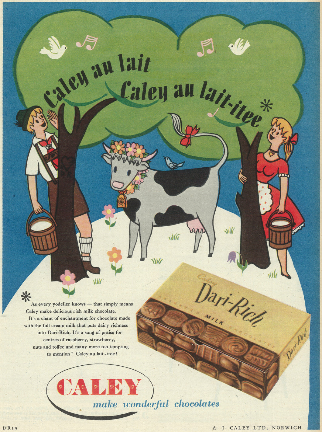 Caley Dari Rich Milk Chocolates 1956 Art Print