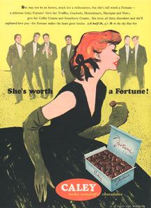 Caley Fortune Chocolates Advert 1955 Art Print