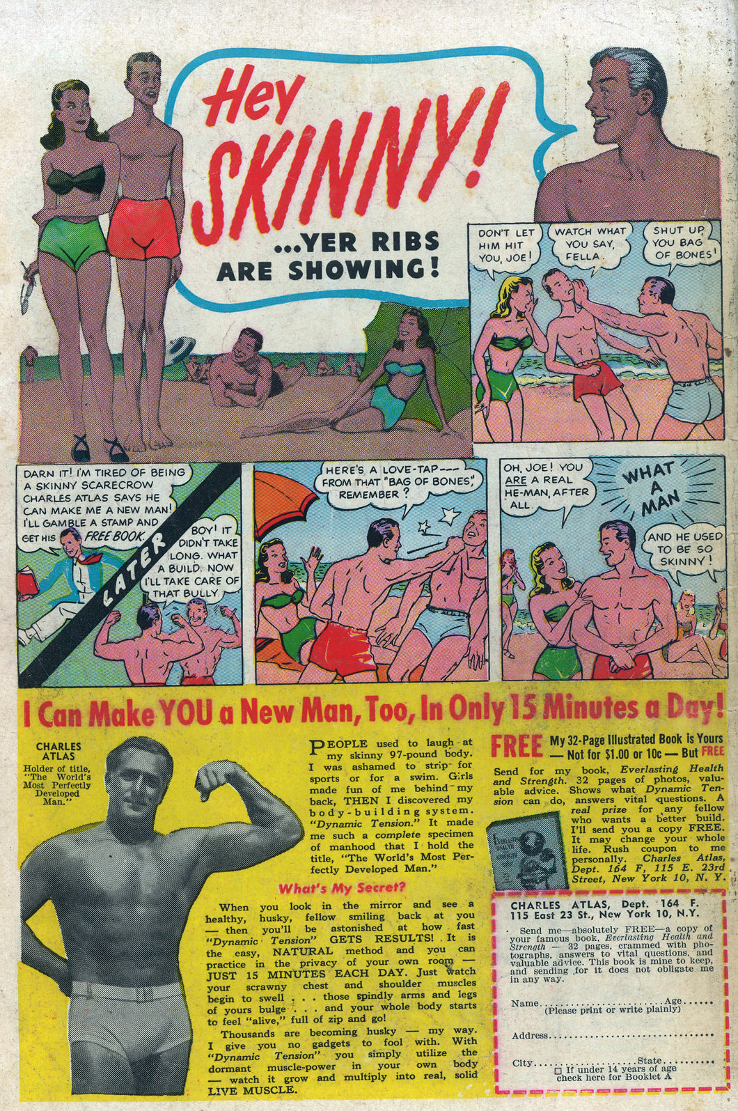 Charles Atlas Hey Skinny Art Print