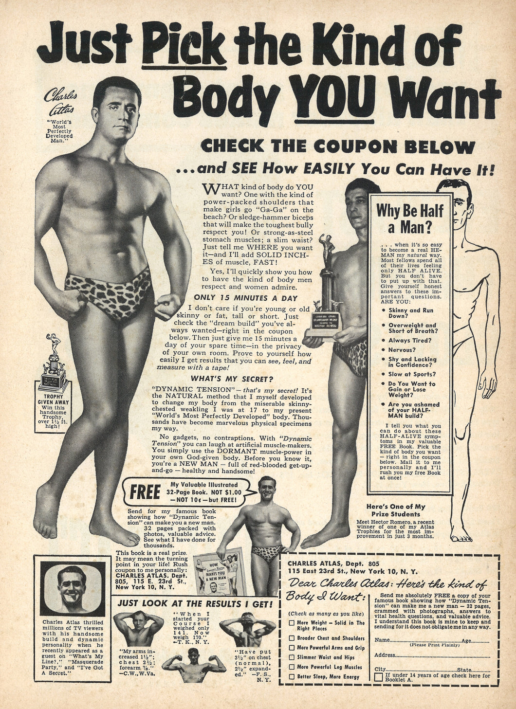 Charles Atlas Just Pick the Kind of Body you Want Art Print
