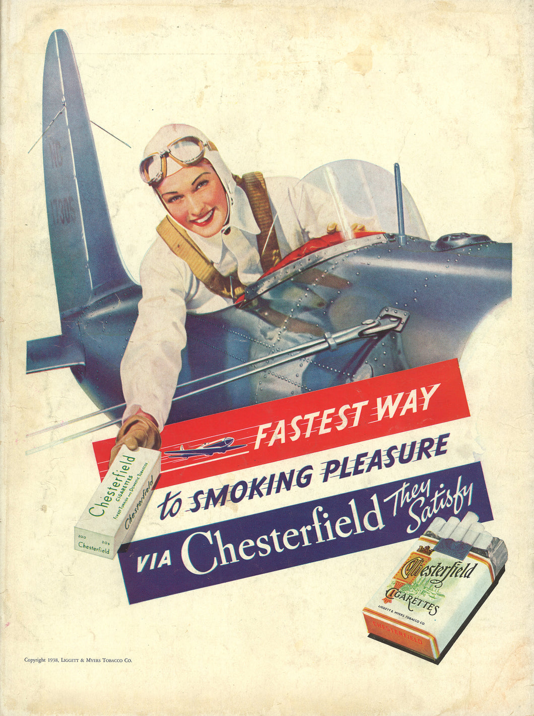 Chesterfield Cigarettes Aug 1938 Art Print