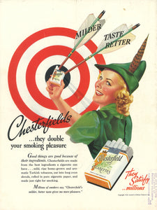 Chesterfields Cigarettes Advert Nov 1938 Art Print