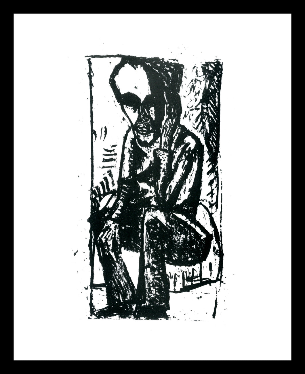 Enrich Heckel Mann mit Schwarzer Binde 1913 Window Mounted Tear sheet