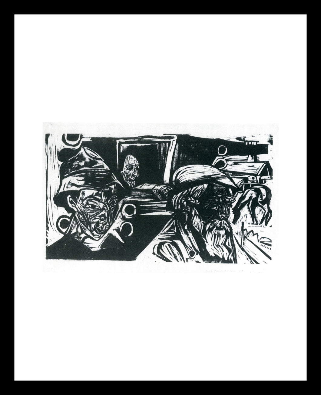 Ernst Ludwig Kirchner Flusslandschaft mit Kran und Schleppzug 1927 Window Mounted Tear sheet