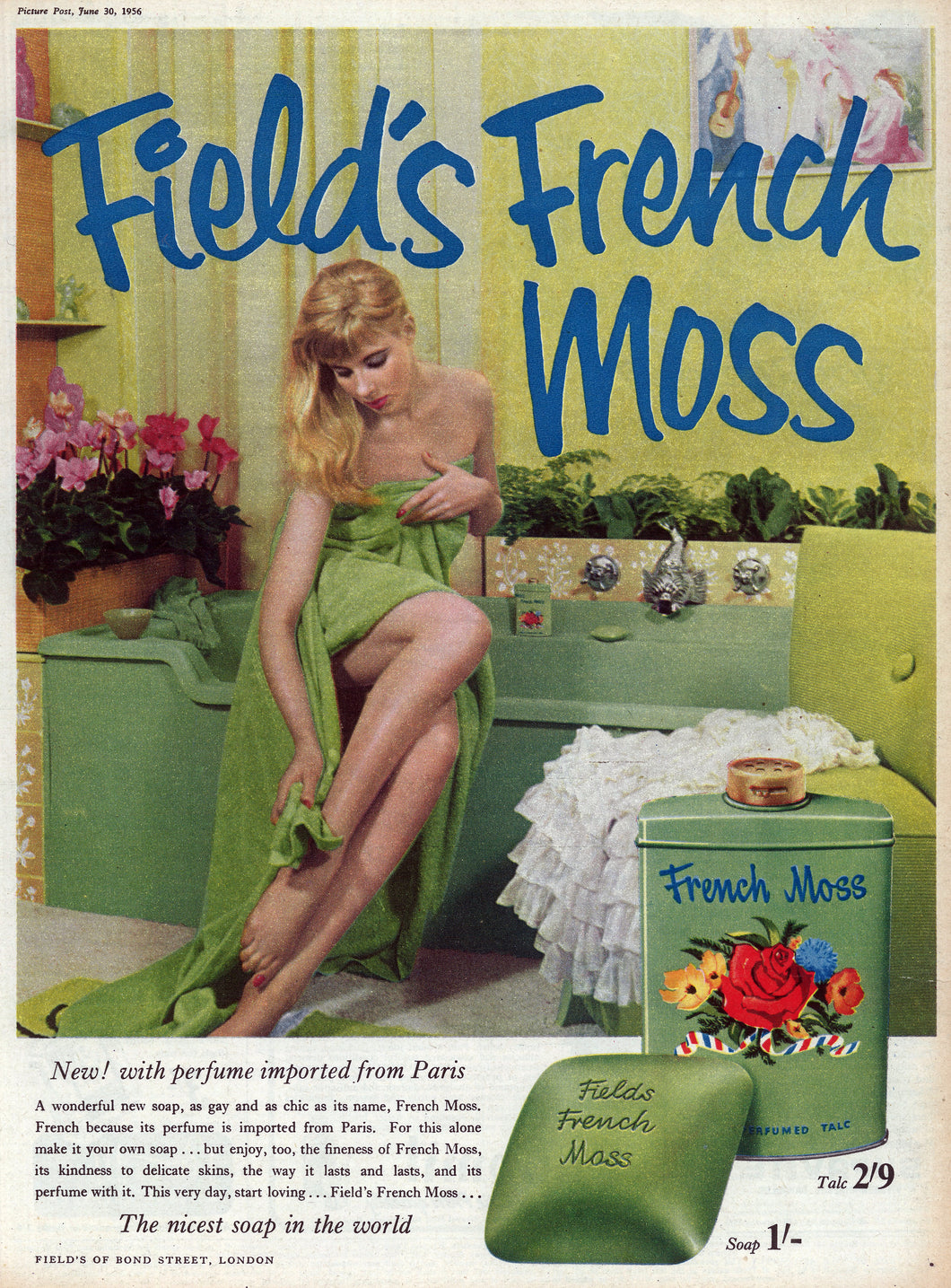 Fields French Moss 1956 Art Print
