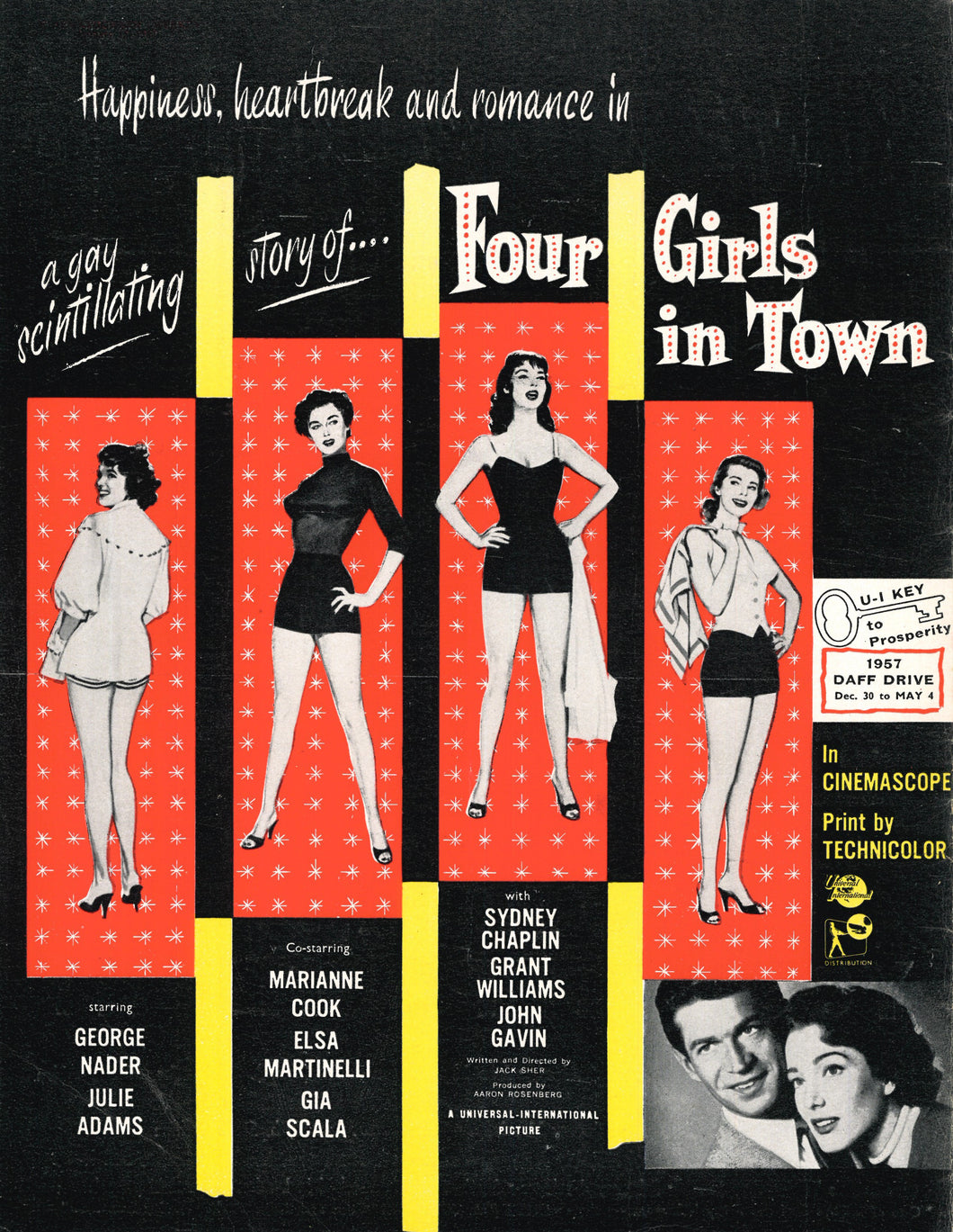 Four Girls in Town Art Print