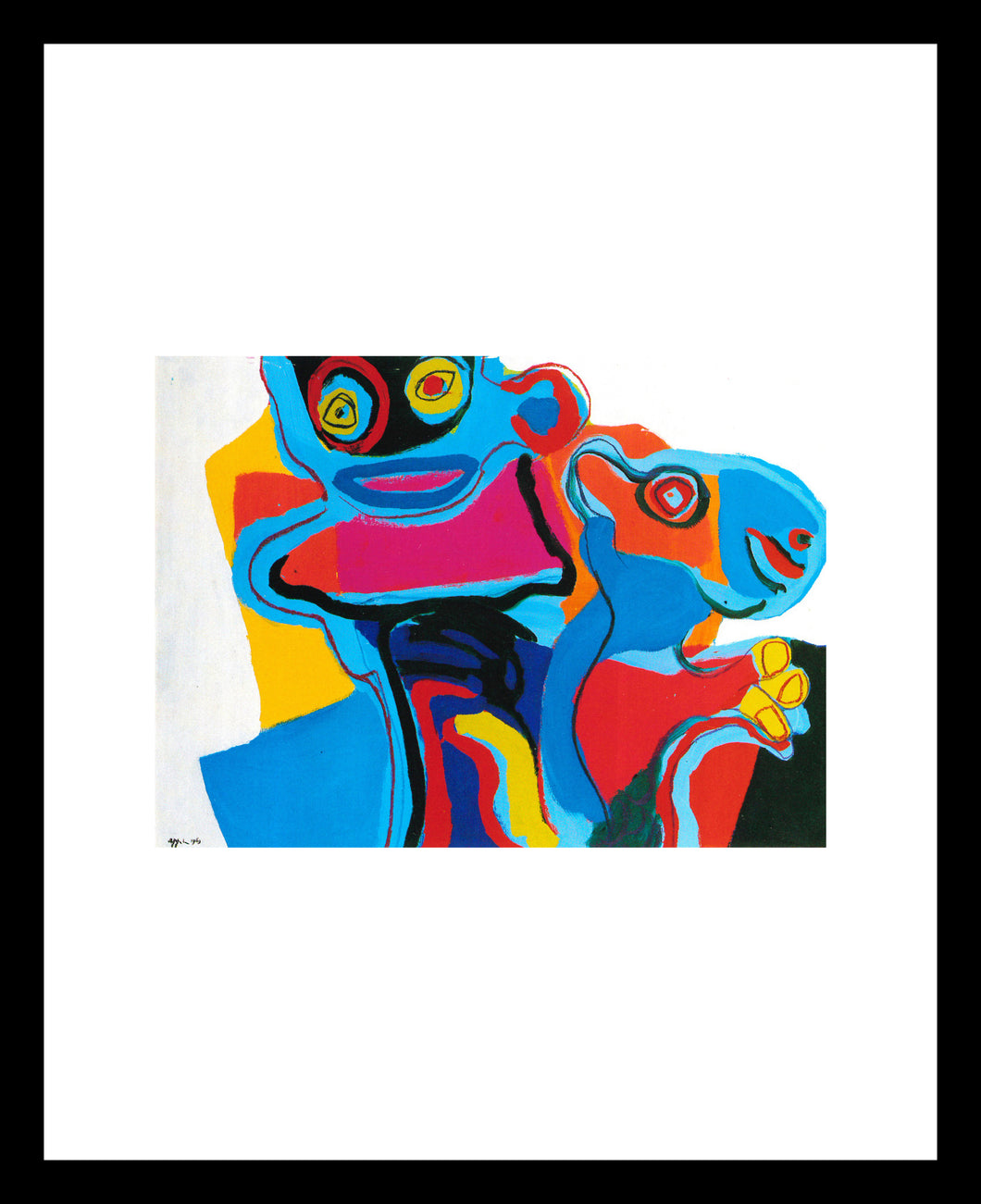 Karel Appel Personnages avec Animal 1969 Window Mounted Tear sheet