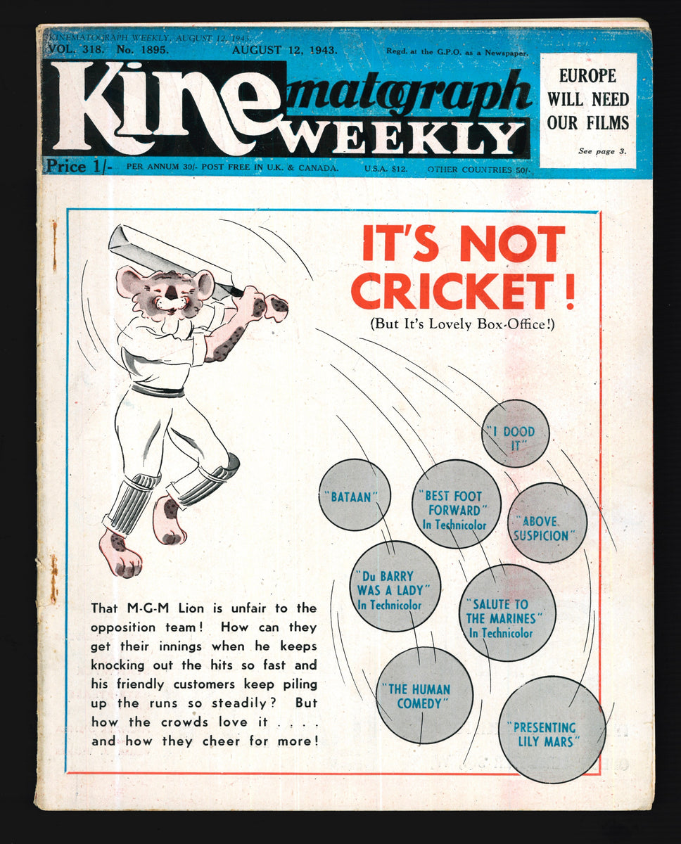 Kine Weekly No.1895 Aug 12 1943 – Vintage Magazine Company
