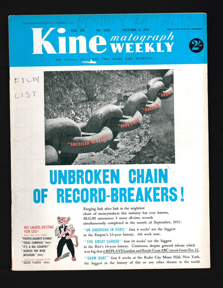 Kine Weekly No.2310 Oct 4 1951 – Vintage Magazine Company