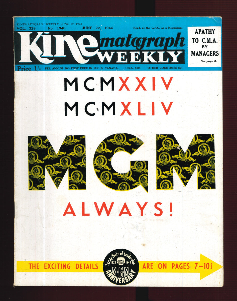 Kine Weekly No 1940 June 22 1944 – Vintage Magazine Company