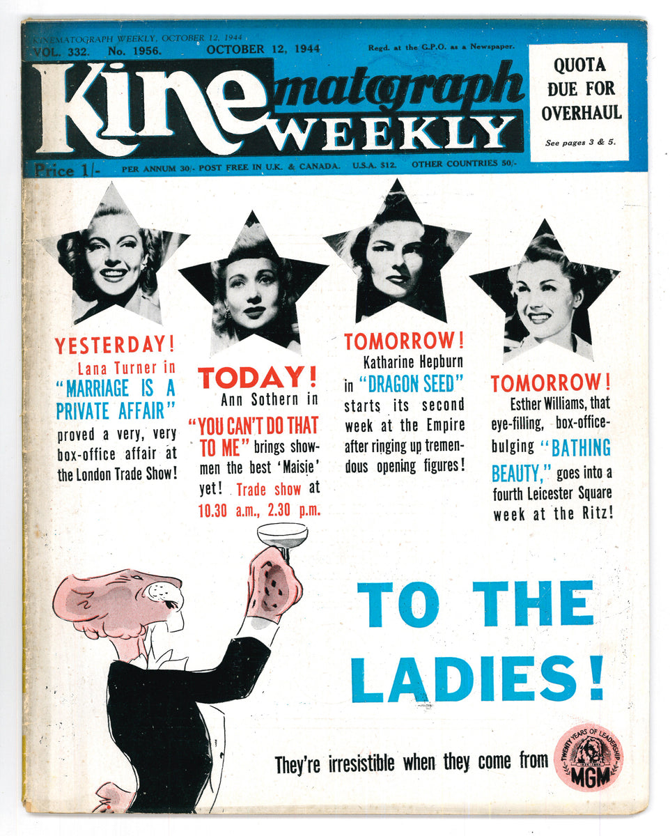Kine Weekly No 1956 Oct 12 1944 – Vintage Magazine Company