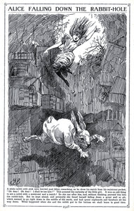 Alice Falling down the Rabit hole (Alice in Wonderland) Art Print