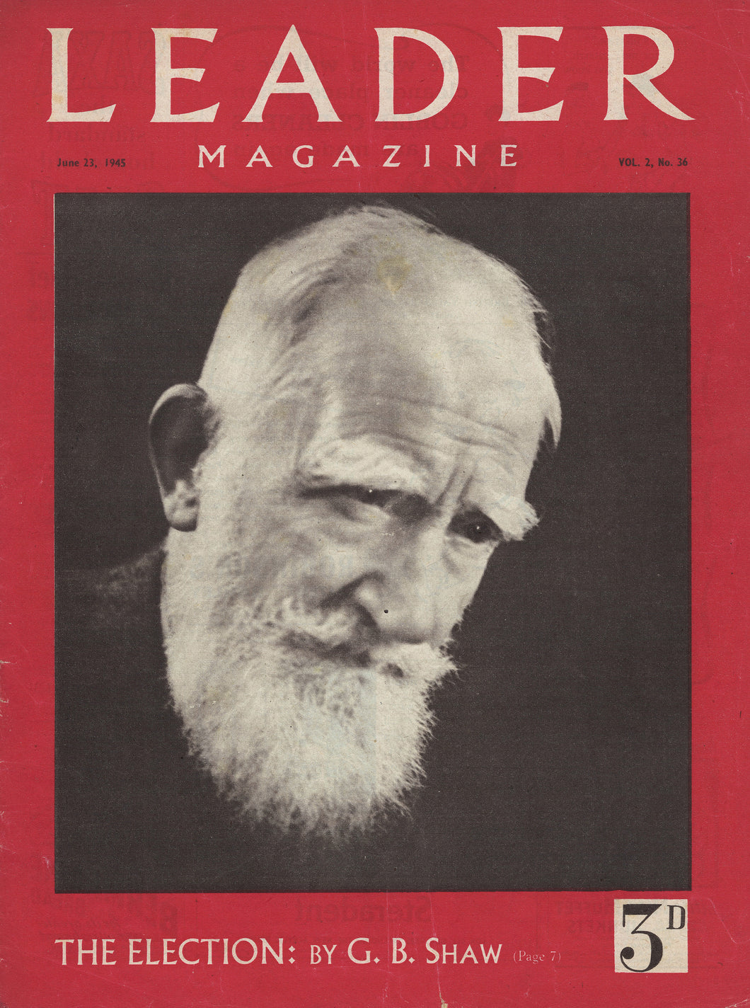 George Bernard Shaw Leader June 23 1945 Art Print