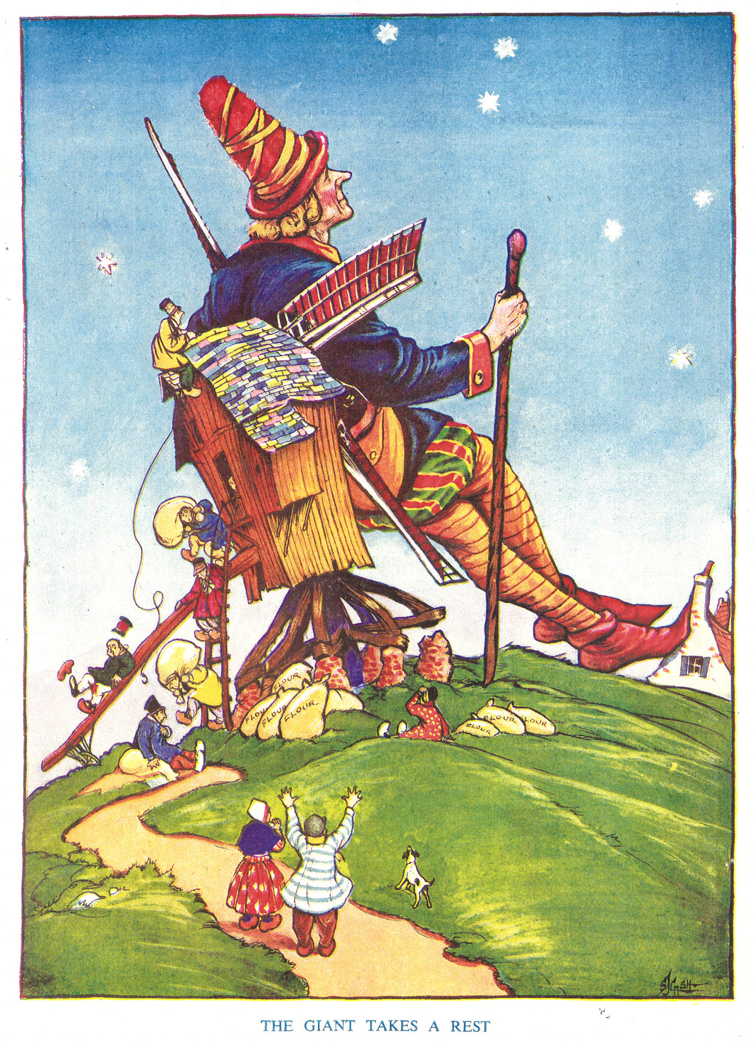 Gullivers Travels The Giant takes a rest Art Print