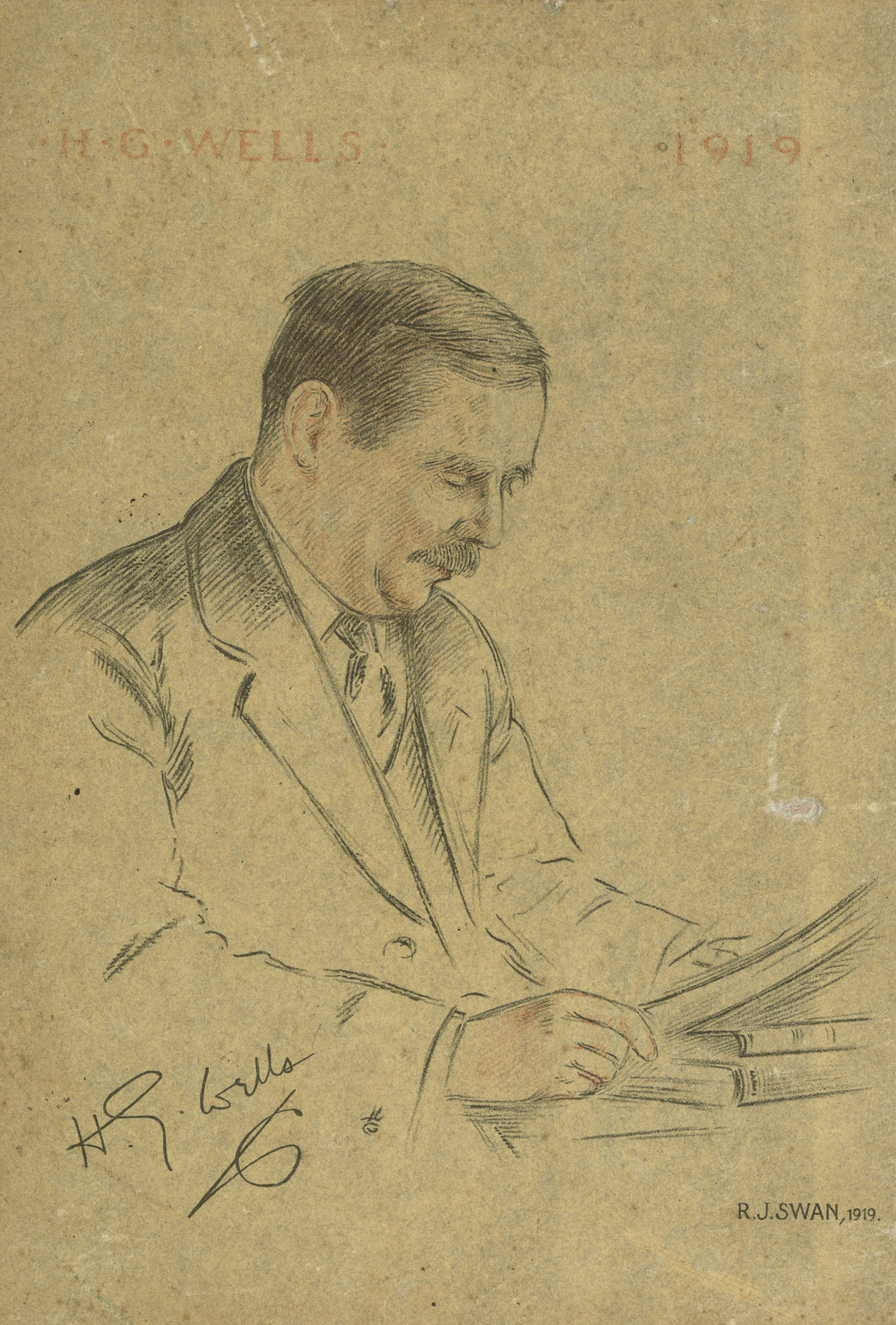 H G Wells 1919 Art Print