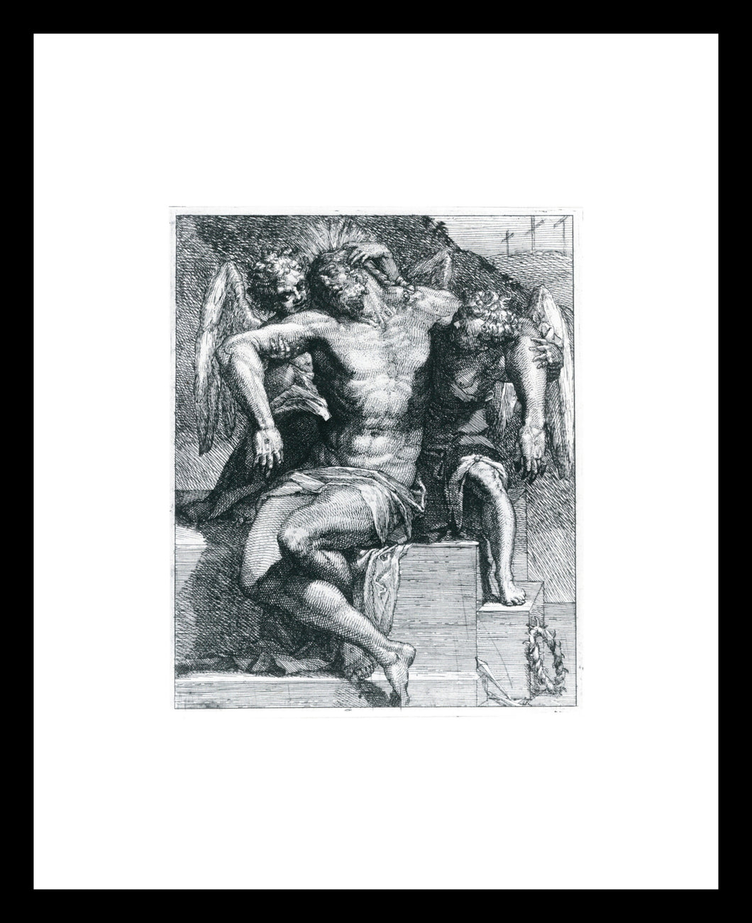 Lorenzo Sabatini The Body of Christ supported by two Angels Window Mounted Tear sheet