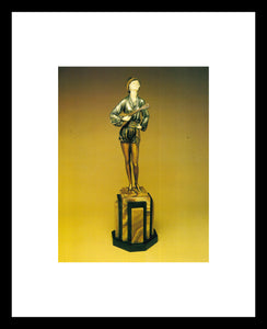 Mandolin Player a bronze and ivory figure Window Mounted Tear sheet