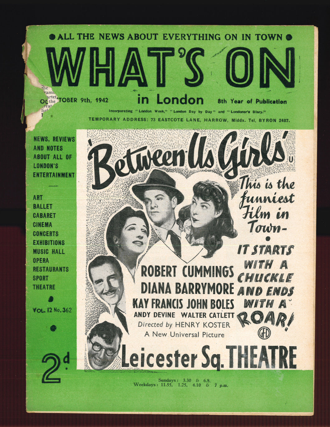 What's On No 362 Oct 9 1942