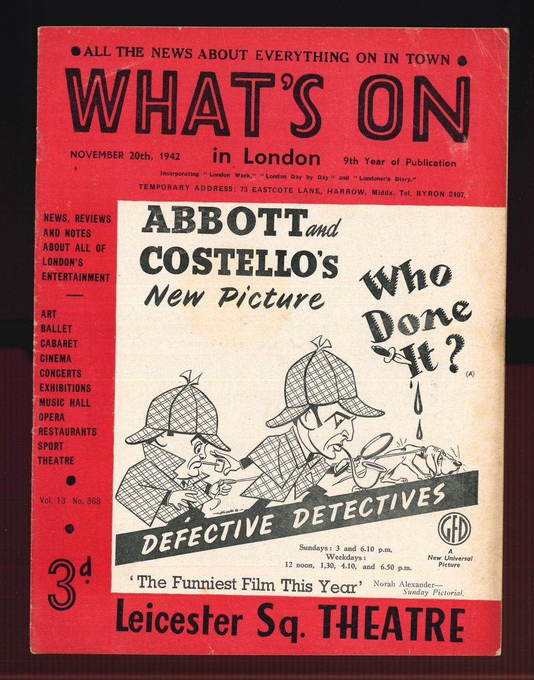 What's On No 368 Nov 20 1942