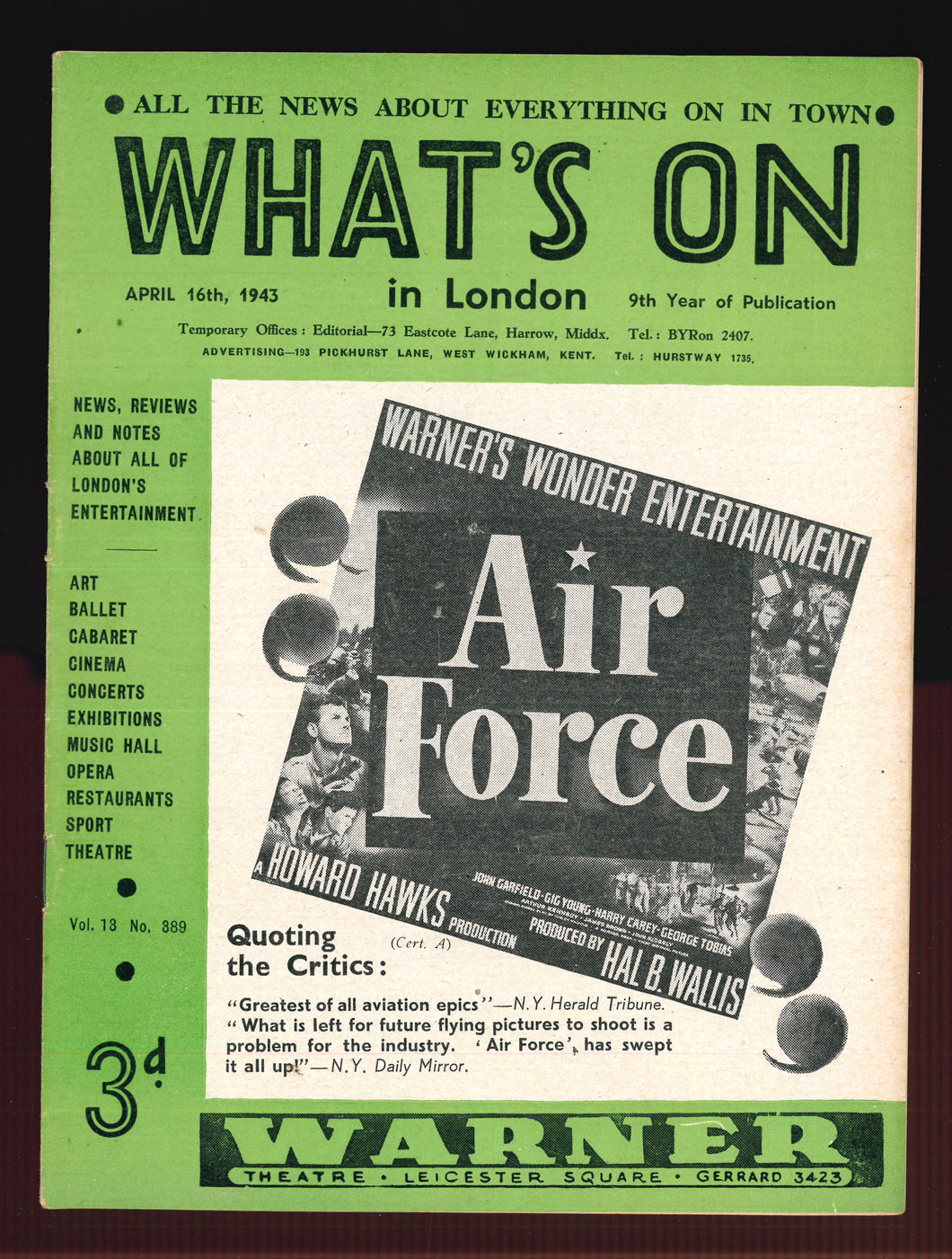 What's On No 389 April 16 1943