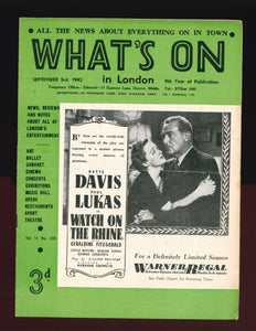 What's On No 409 Sept 3 1943