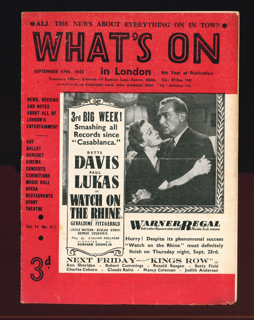 What's On No 411 Sept 17 1943