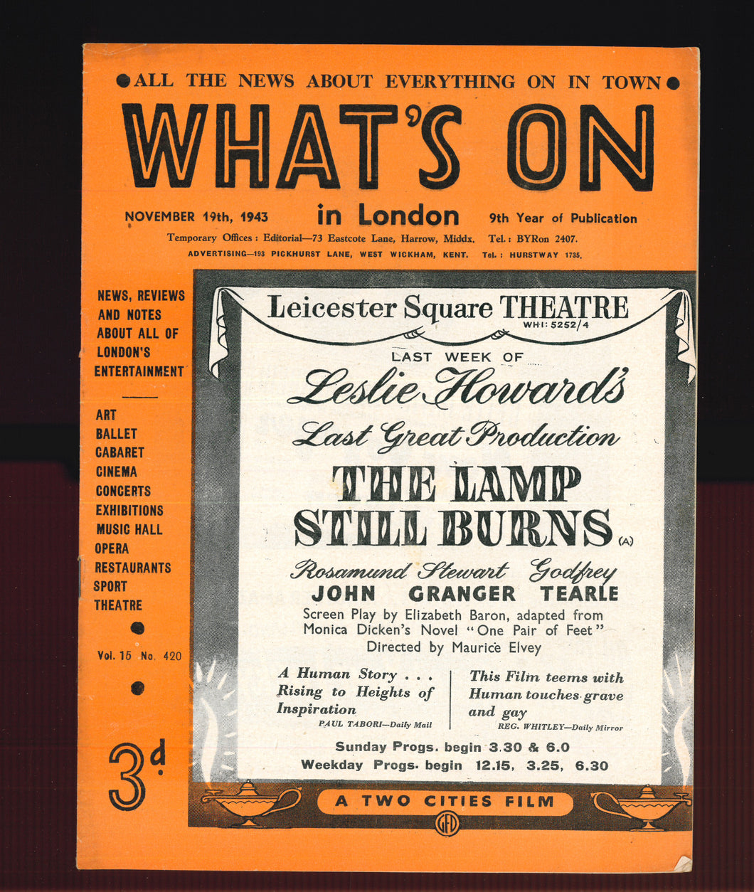 What's On No 420 Sept 19 1943