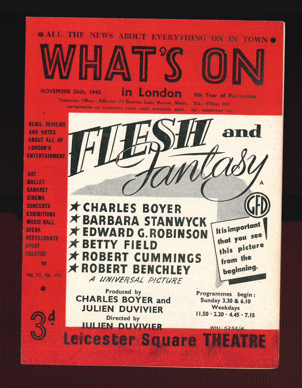 What's On No 421 Nov 26 1943