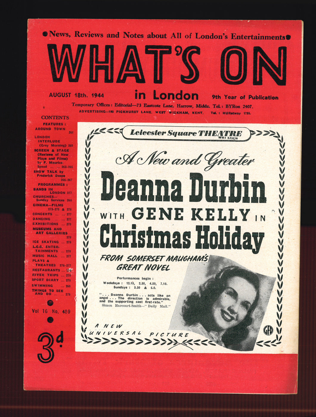 What's On No 459 Aug 18 1944