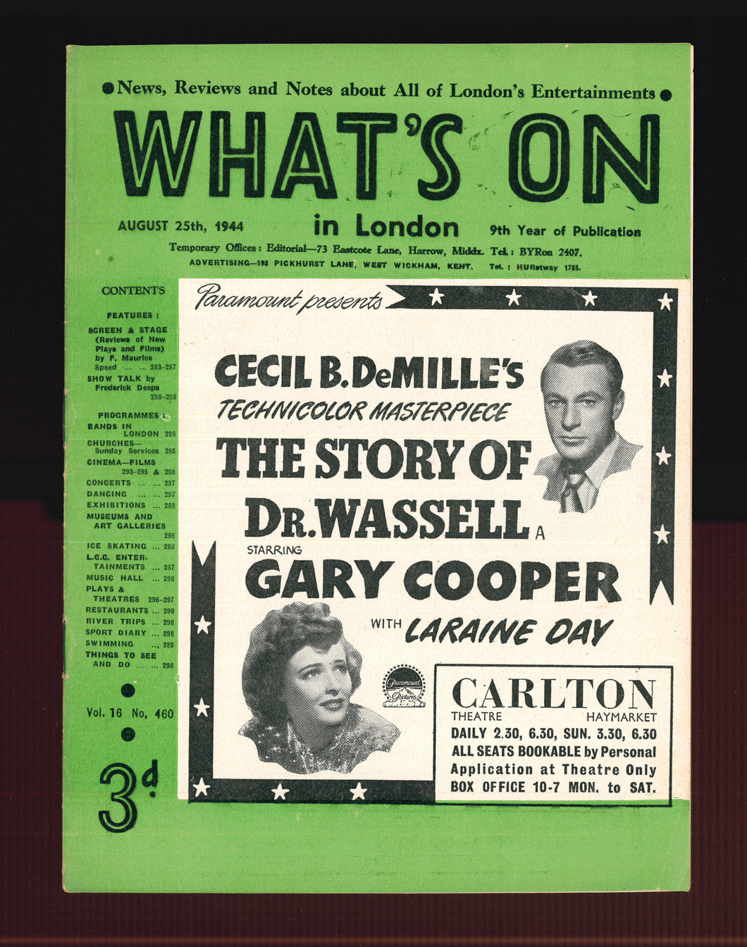 What's On No 460 Aug 25 1944