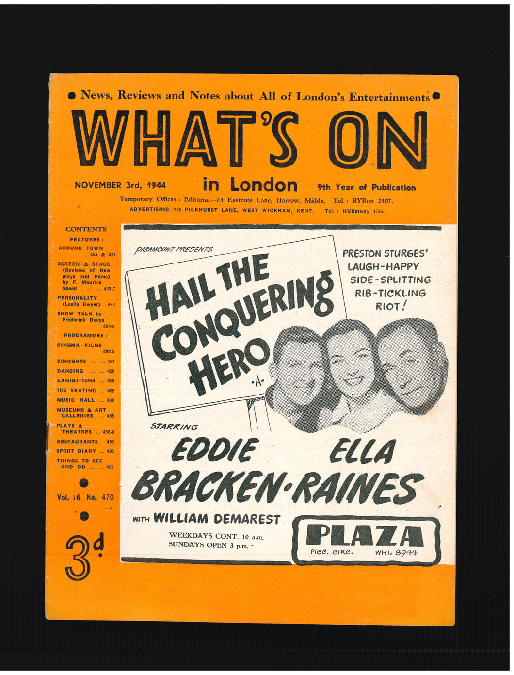 What's On No 470 Nov 3 1944