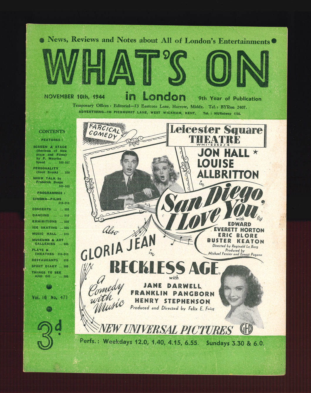 What's On No 471 Nov 10 1944