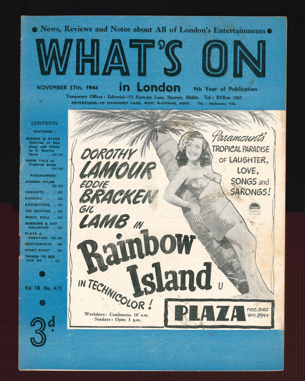 What's On No 472 Nov 17 1944