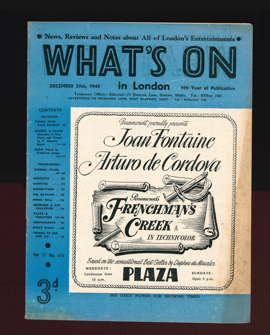 What's On No 478 Dec 29 1944