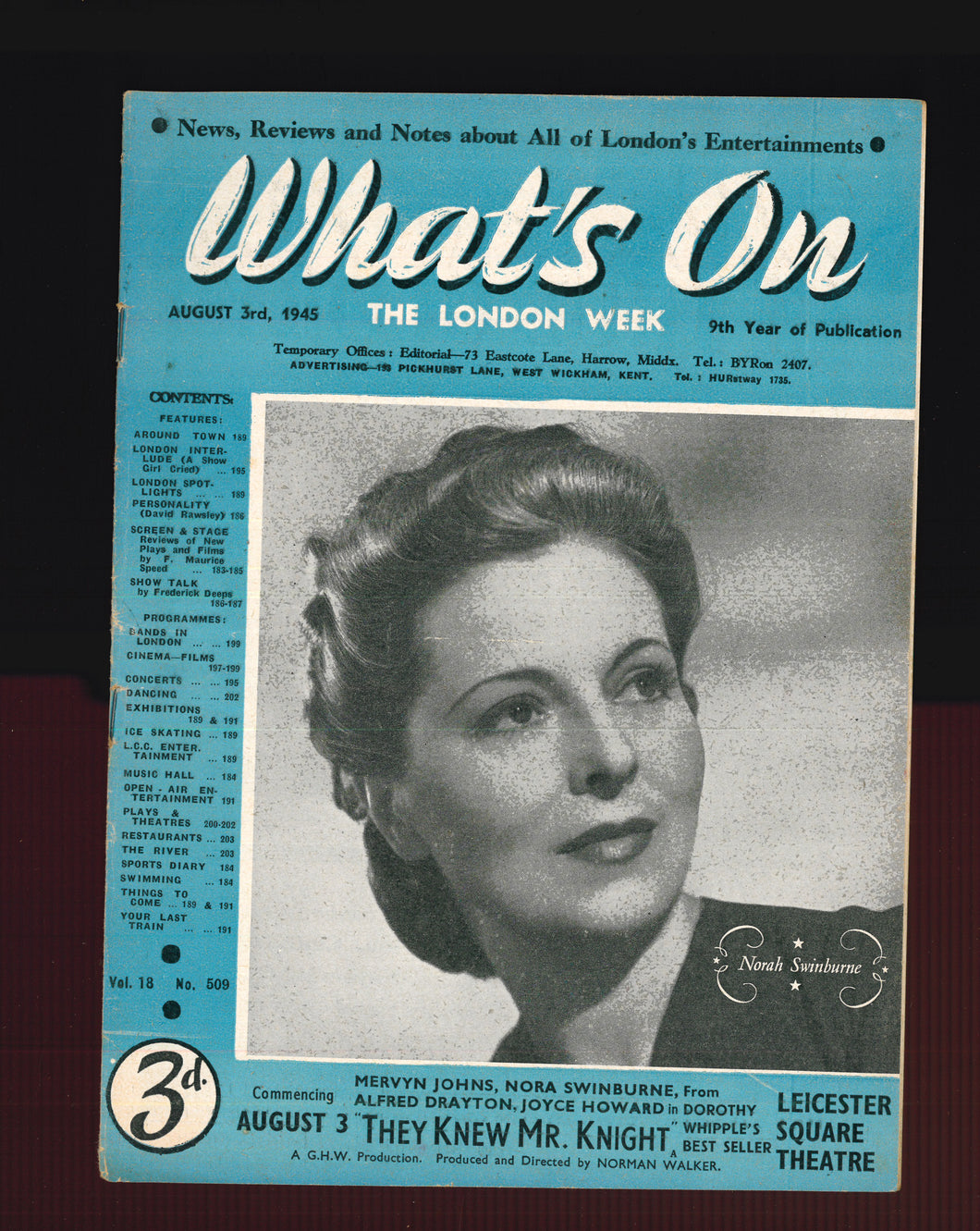What's On No 509 Aug 3 1945