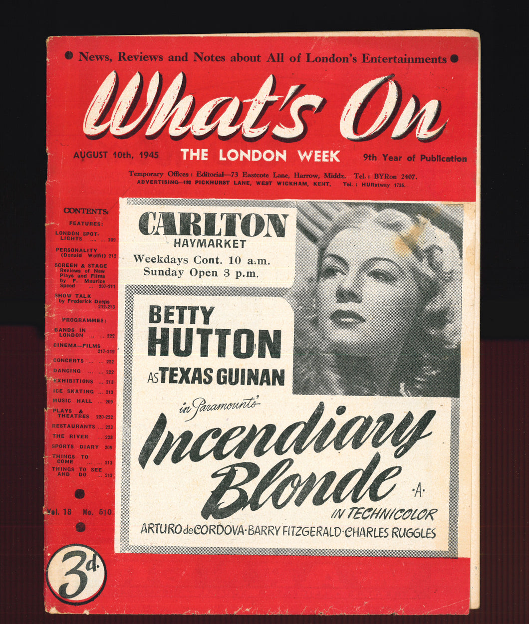 What's On No 510 Aug 10 1945