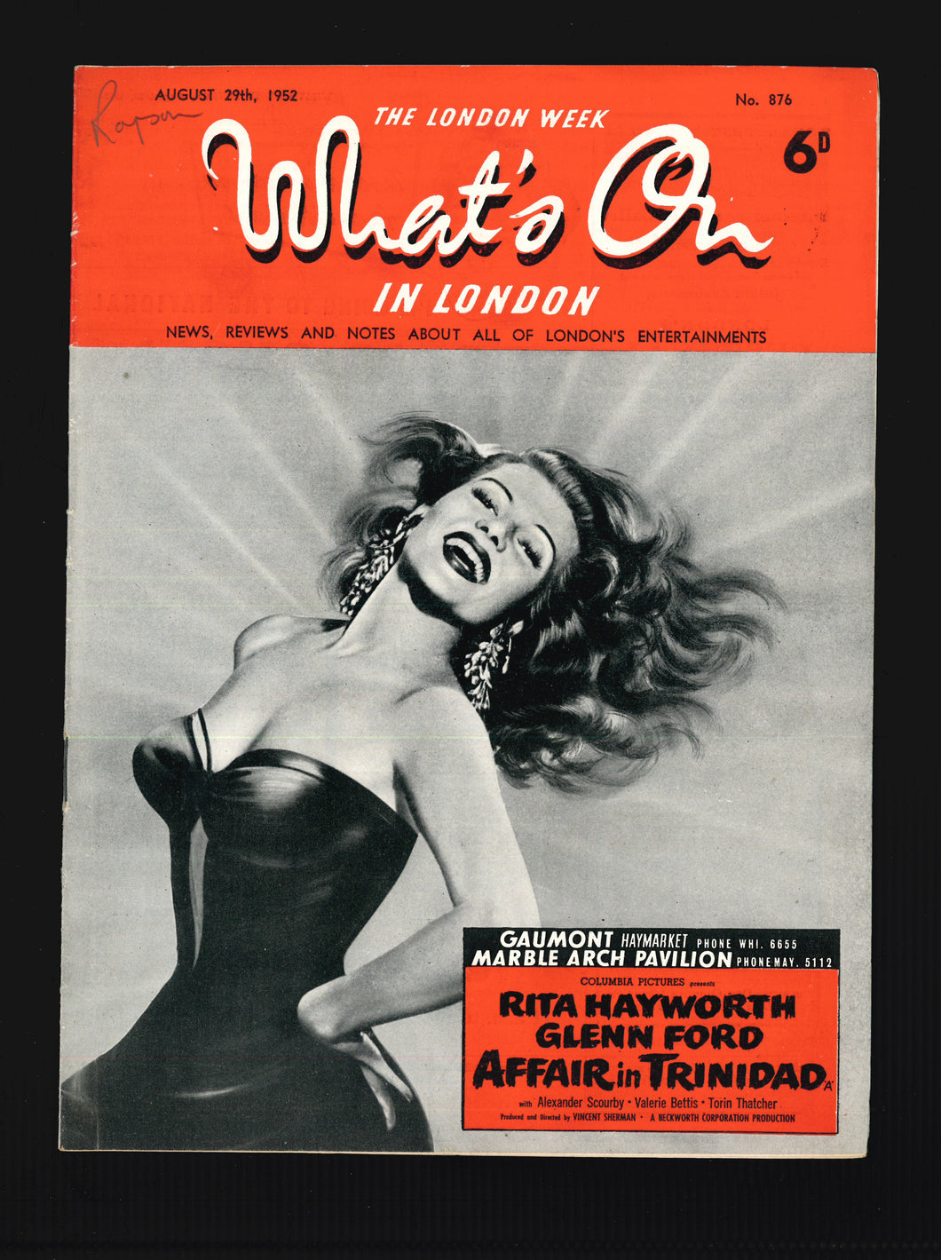 What's On No 876 Aug 29 1952