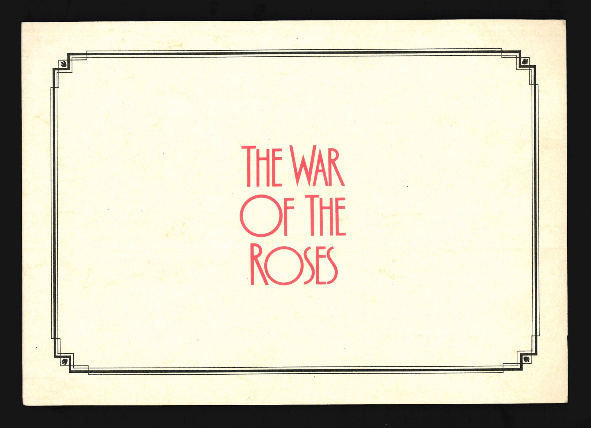 War Os The Roses War of the Roses, 1989 Press Kit – Vintage Magazine Company