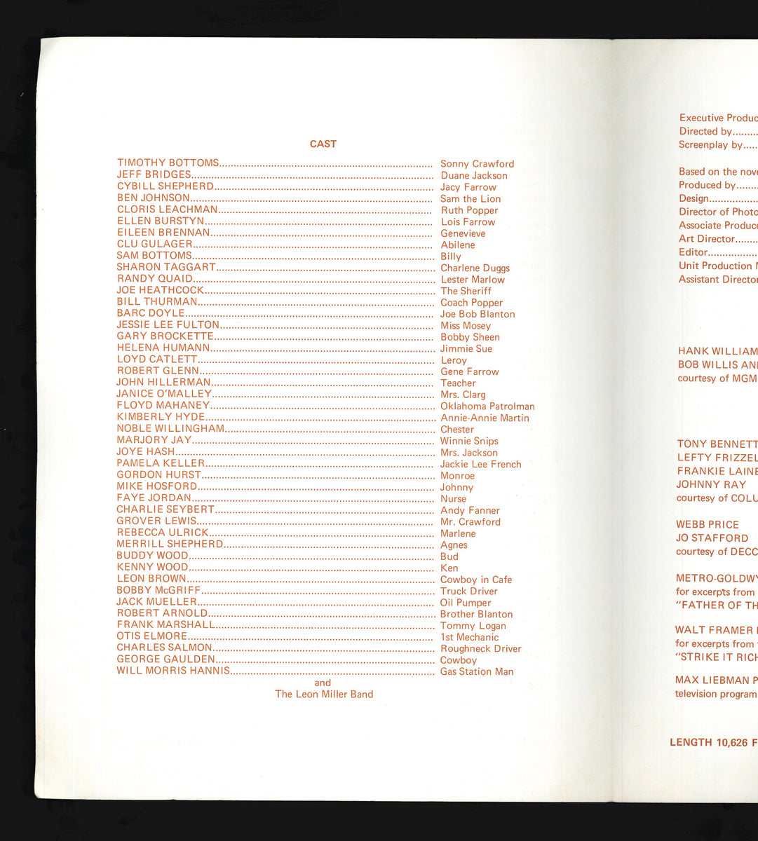 Last Picture Show, 1971 Press Kit – Vintage Magazine Company