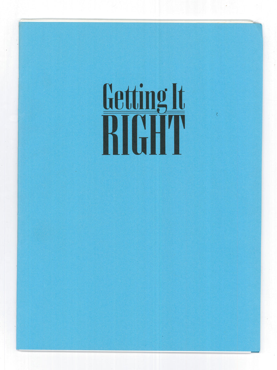 Getting It Right, 1989 Press Kit (2) – Vintage Magazine Company