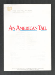 An America Tail, 1986