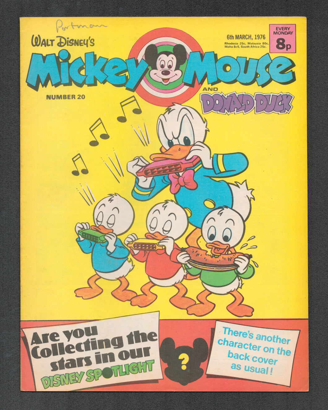 Mickey Mouse and Donald Duck No 20 March 6 1976