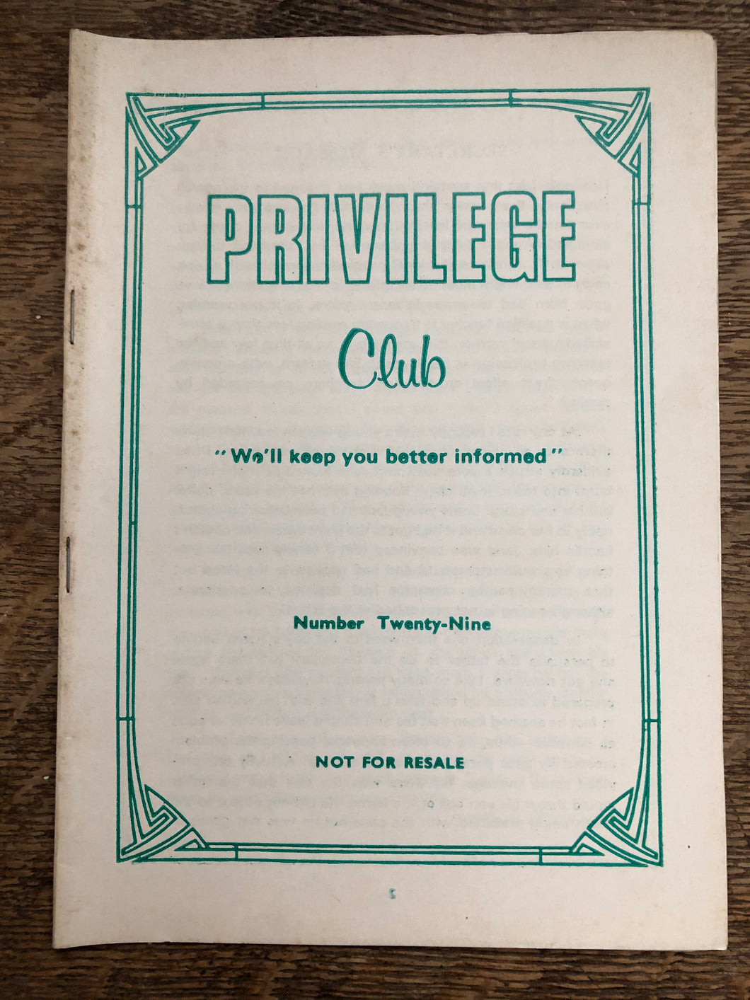 Privilege Club No 29