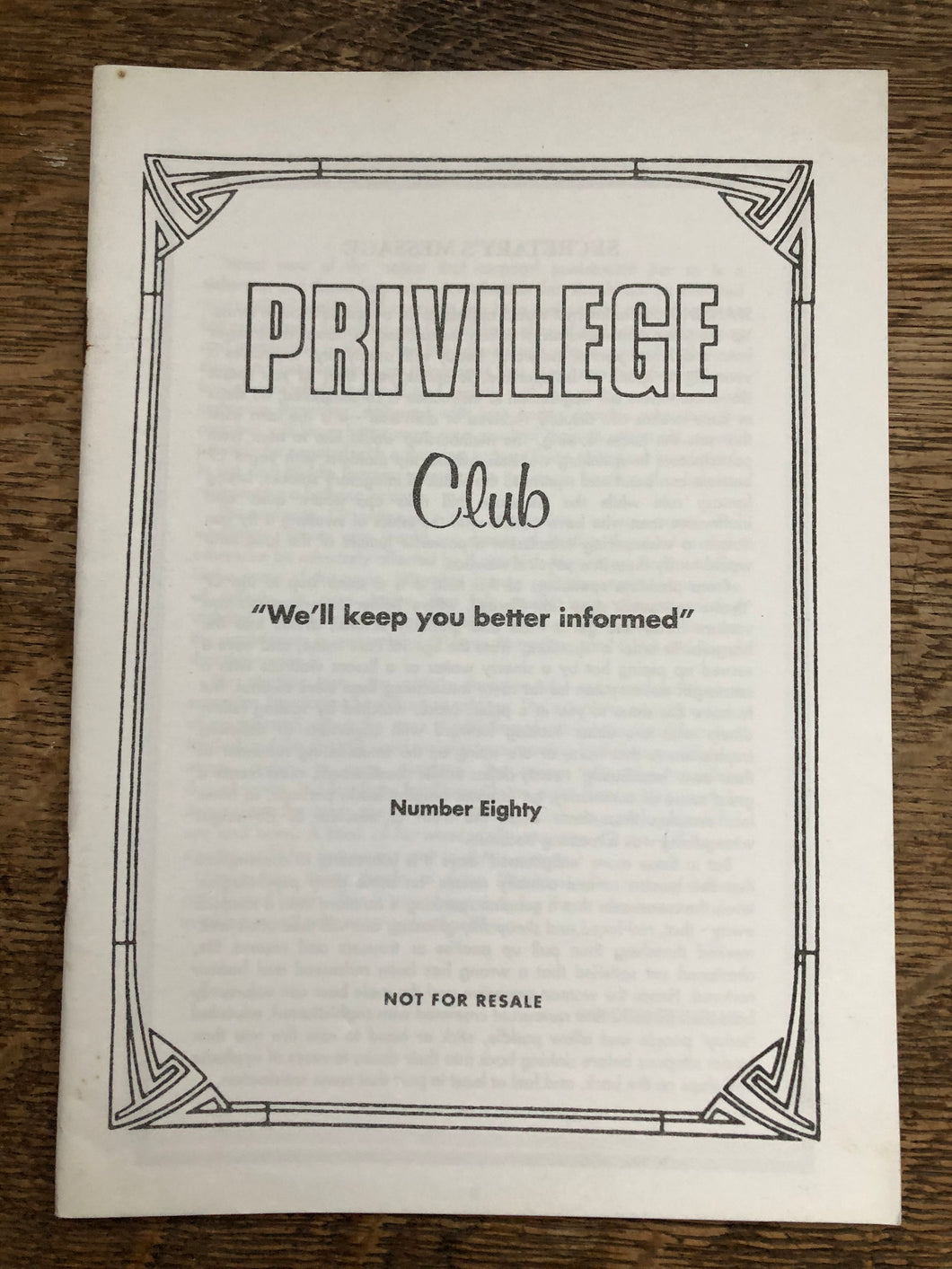 Privilege Club No 80