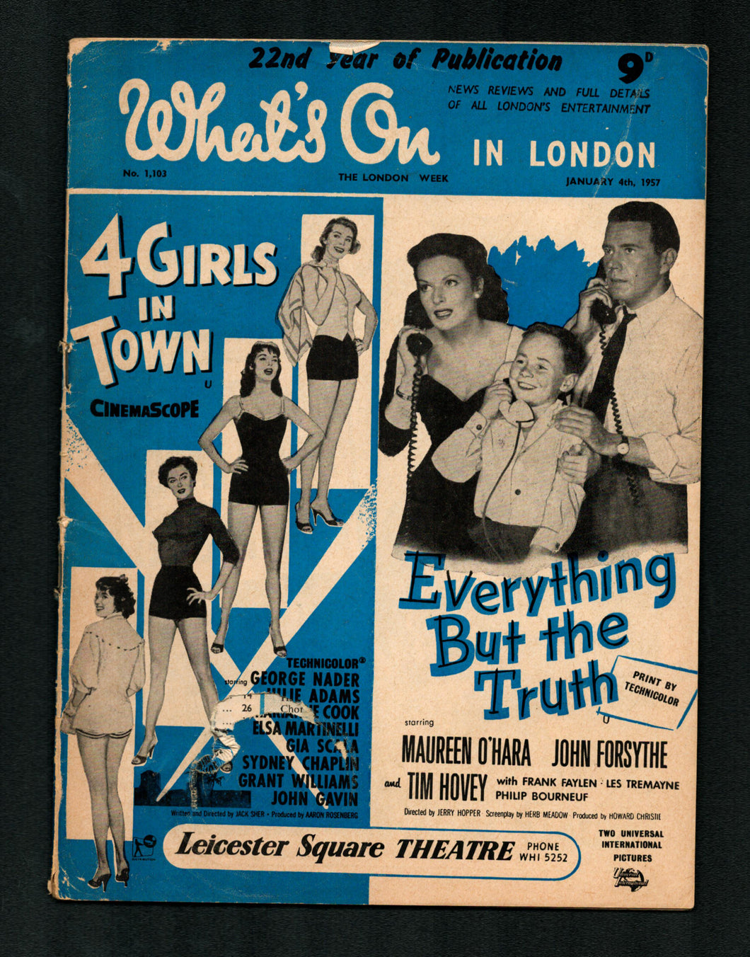 Whats On In London No 1103 Jan 4 1957 Vintage Magazine Company Whats on in london no 1103 jan 4 1957 vintage magazine company